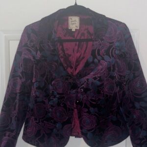 Nanette Lepore Purple and Blue Floral Blazer